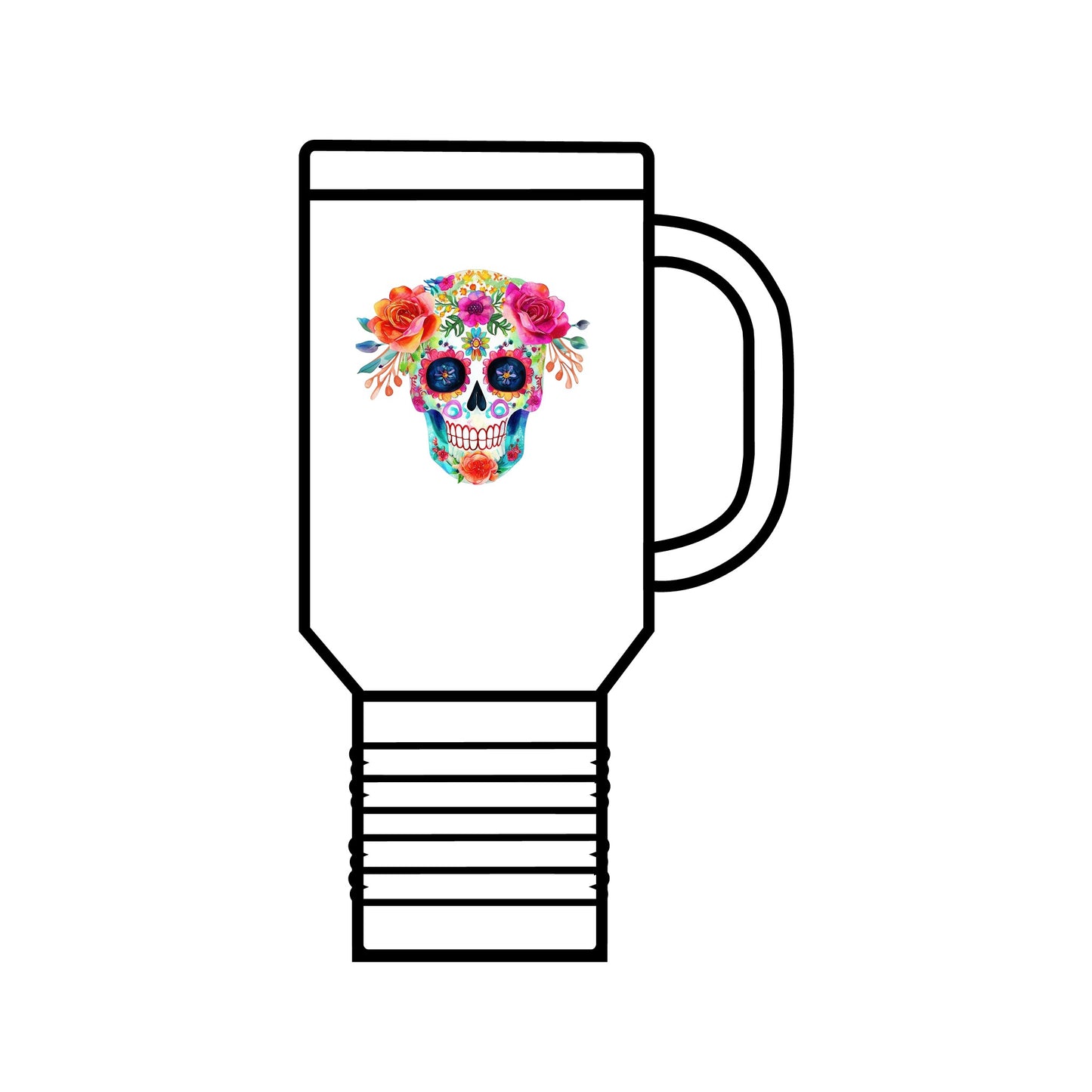 Day of the Dead Sugar Skull Insulated Travel Mug, 40oz