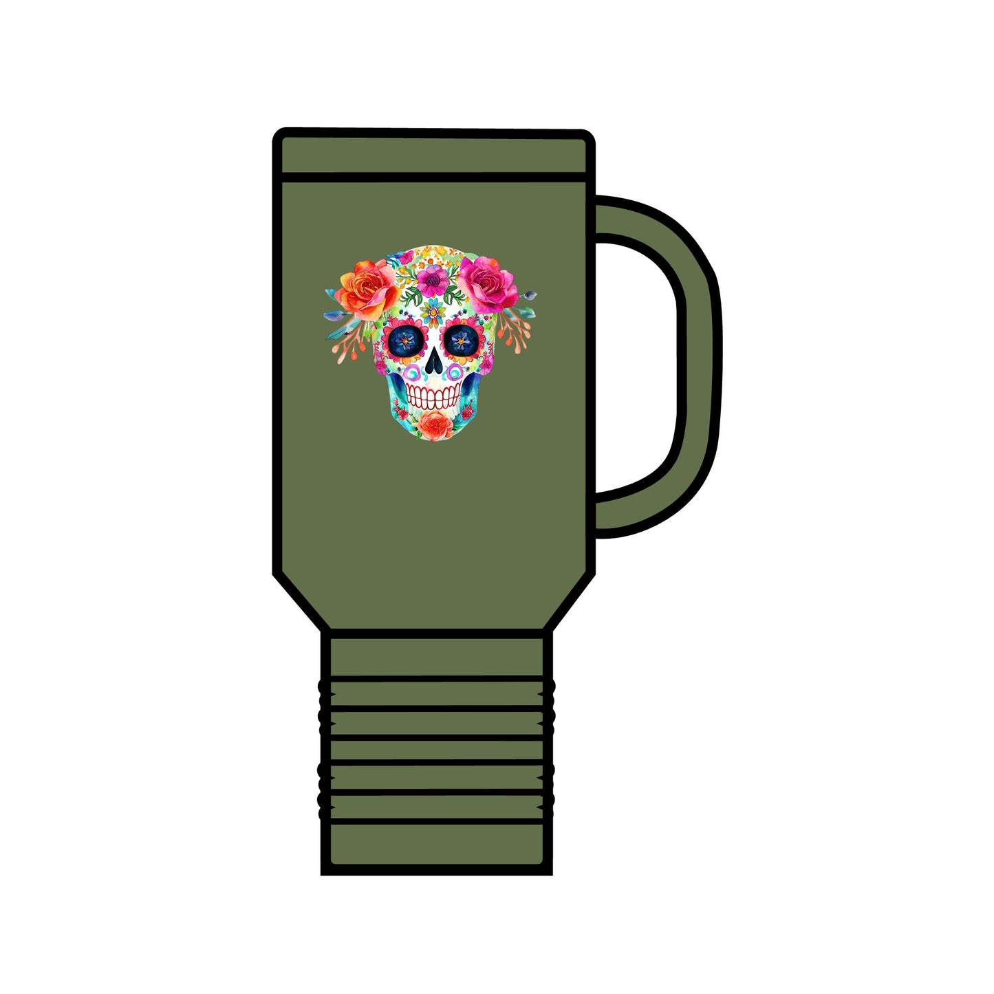 Day of the Dead Sugar Skull Insulated Travel Mug, 40oz