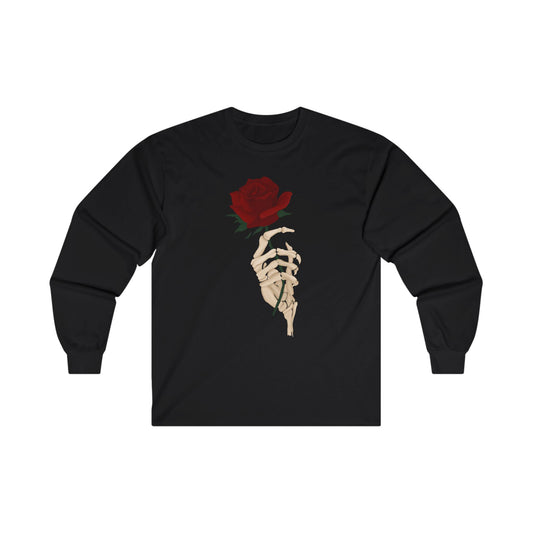 Rose with Skeleton Hand Unisex Ultra Cotton Long Sleeve Tee