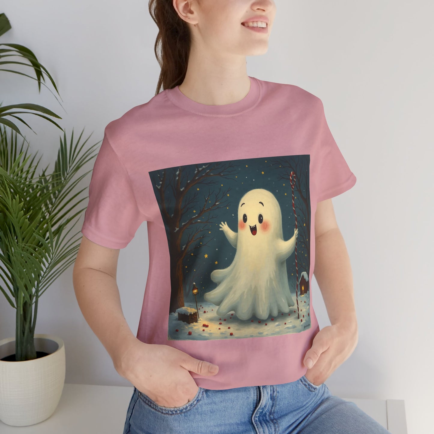 Cute Holiday Ghost Unisex Jersey Tee