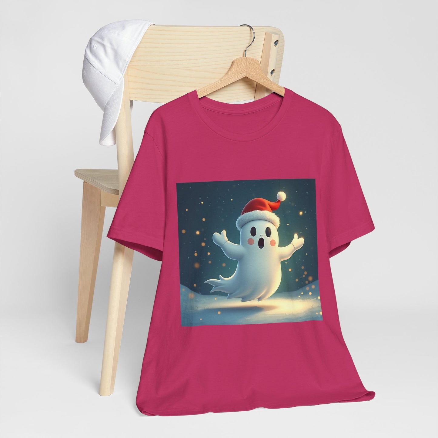 Cute Cartoon Ghost of Christmas Presents Unisex Jersey Tee