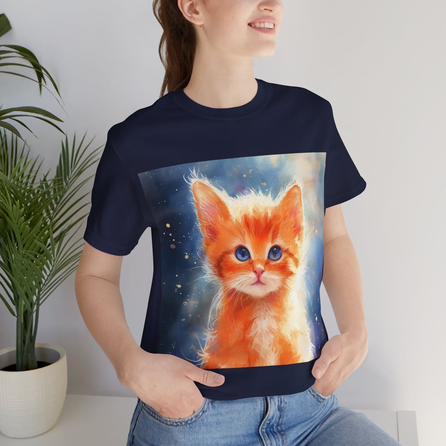 Orange Kitten Unisex Jersey Short Sleeve Tee