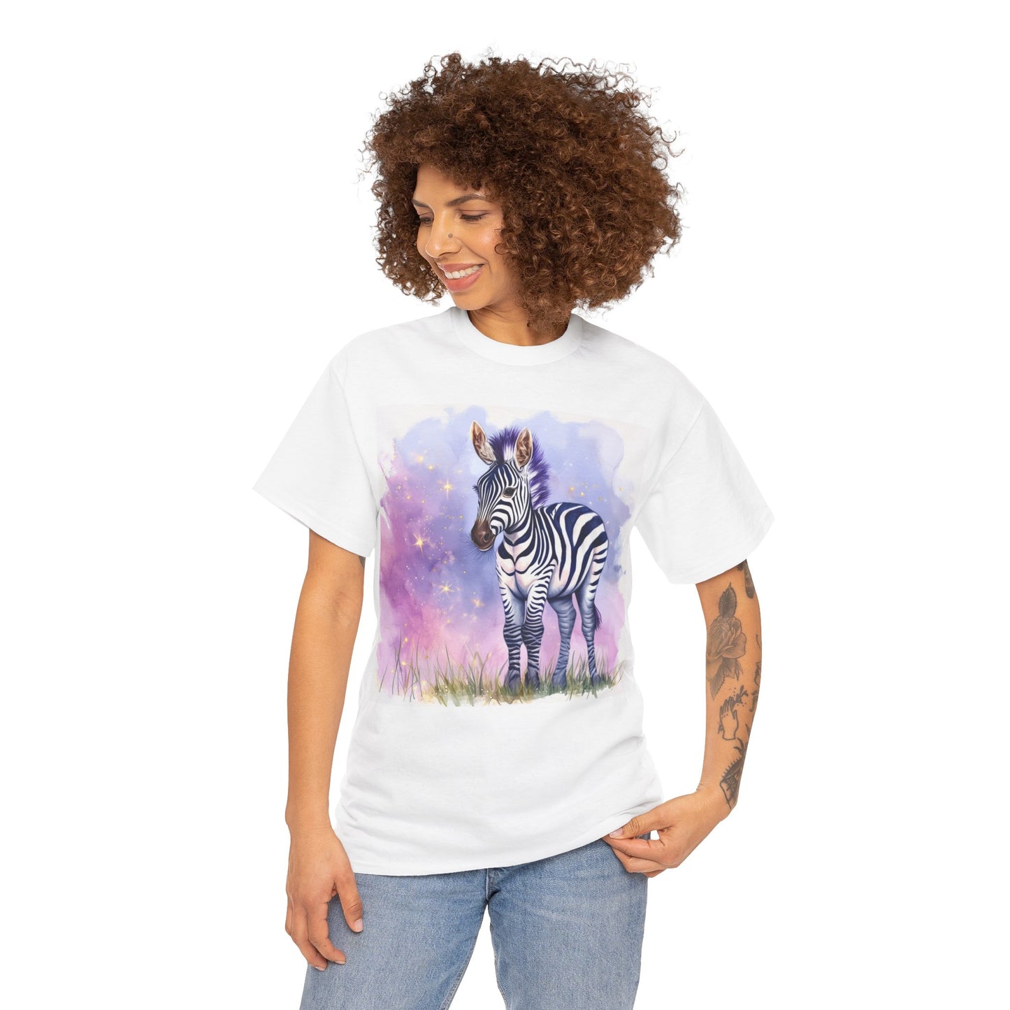 Adorable Zebra Unisex Heavy Cotton Tee