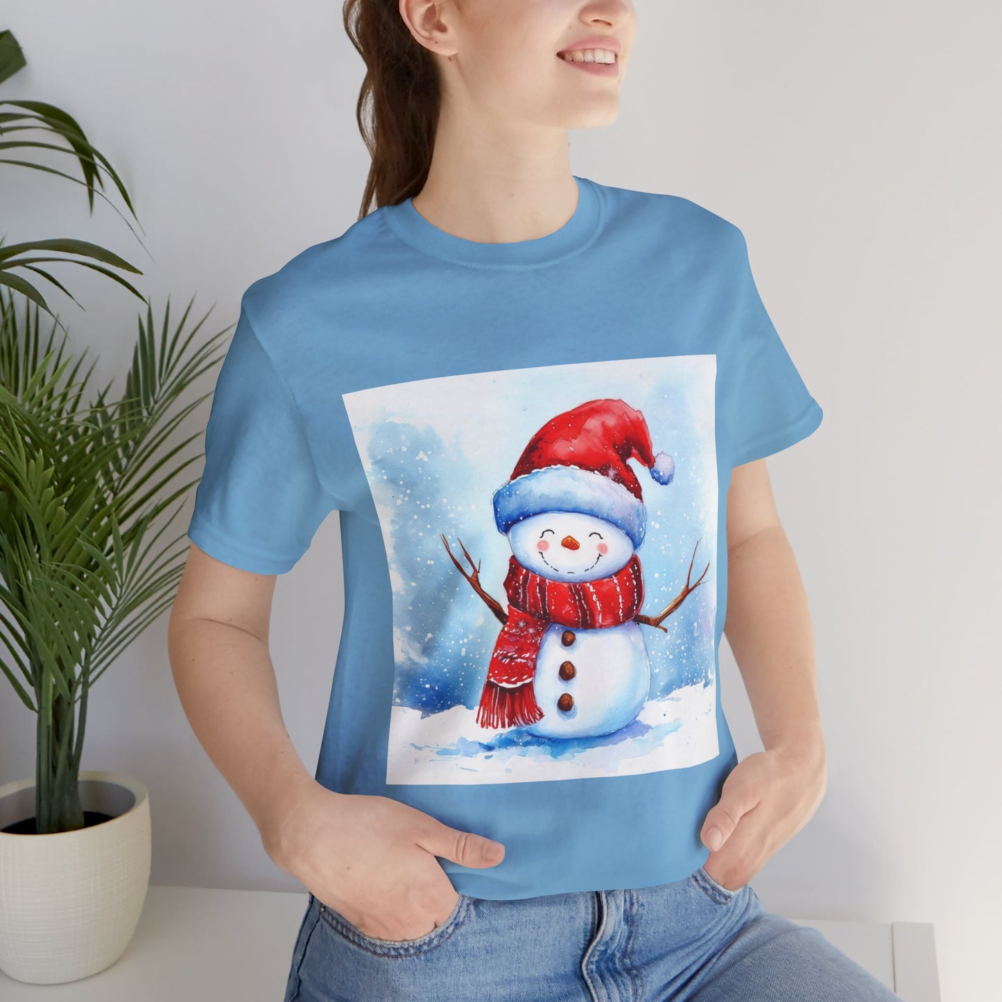 Cute Snowman Unisex Jersey Short Sleeve Tee