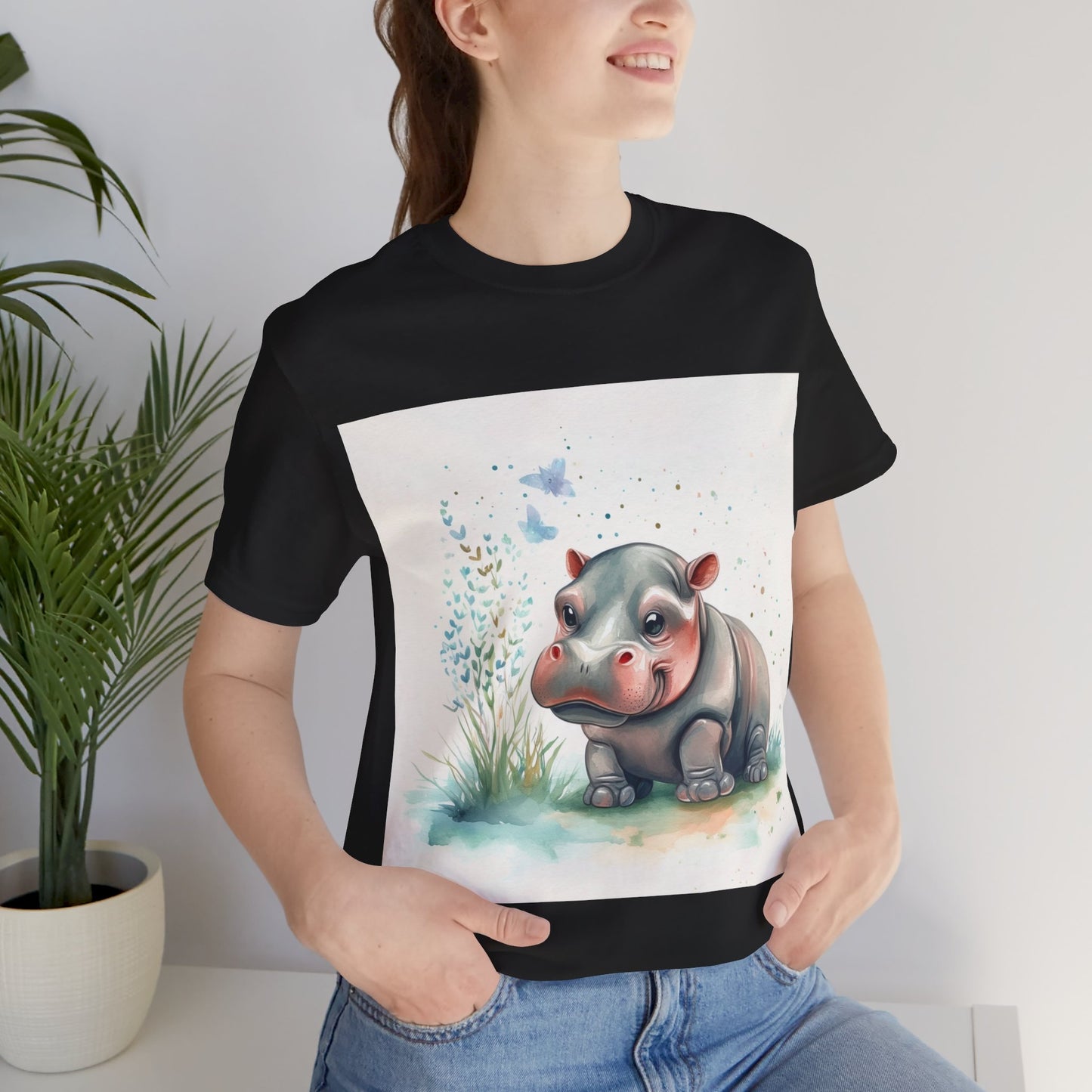 Adorable Hippo Unisex Jersey Short Sleeve Tee