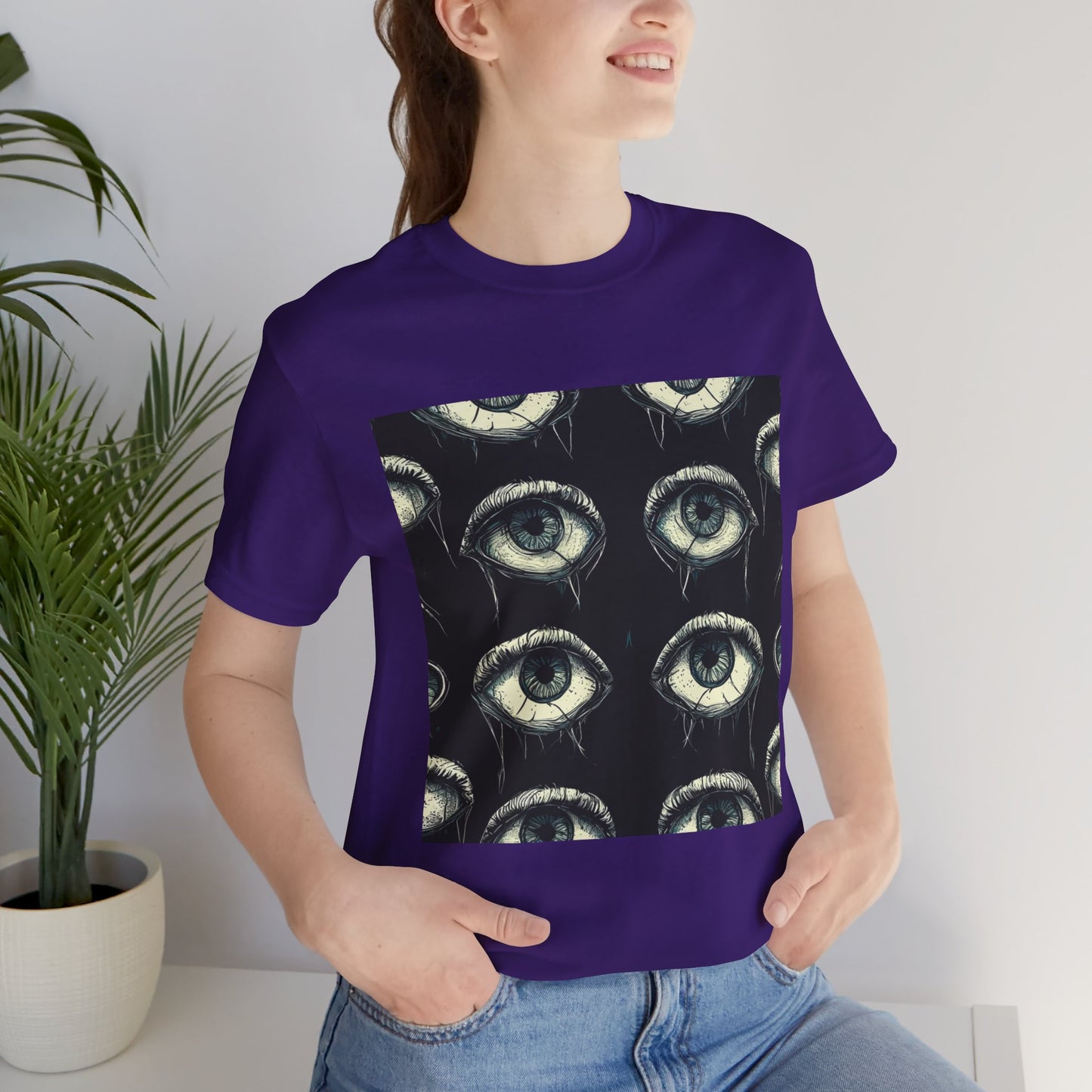 Spooky Eye Pattern Unisex Jersey Short Sleeve Tee