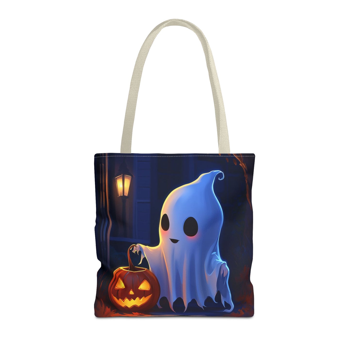 Cute Ghost Trick or Treating Tote Bag (AOP)