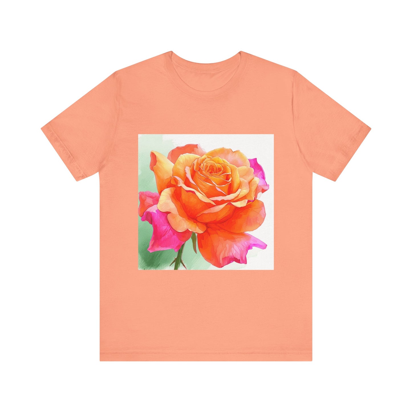 Radiant Rose Art Unisex Jersey Tee - Vibrant Rose Design