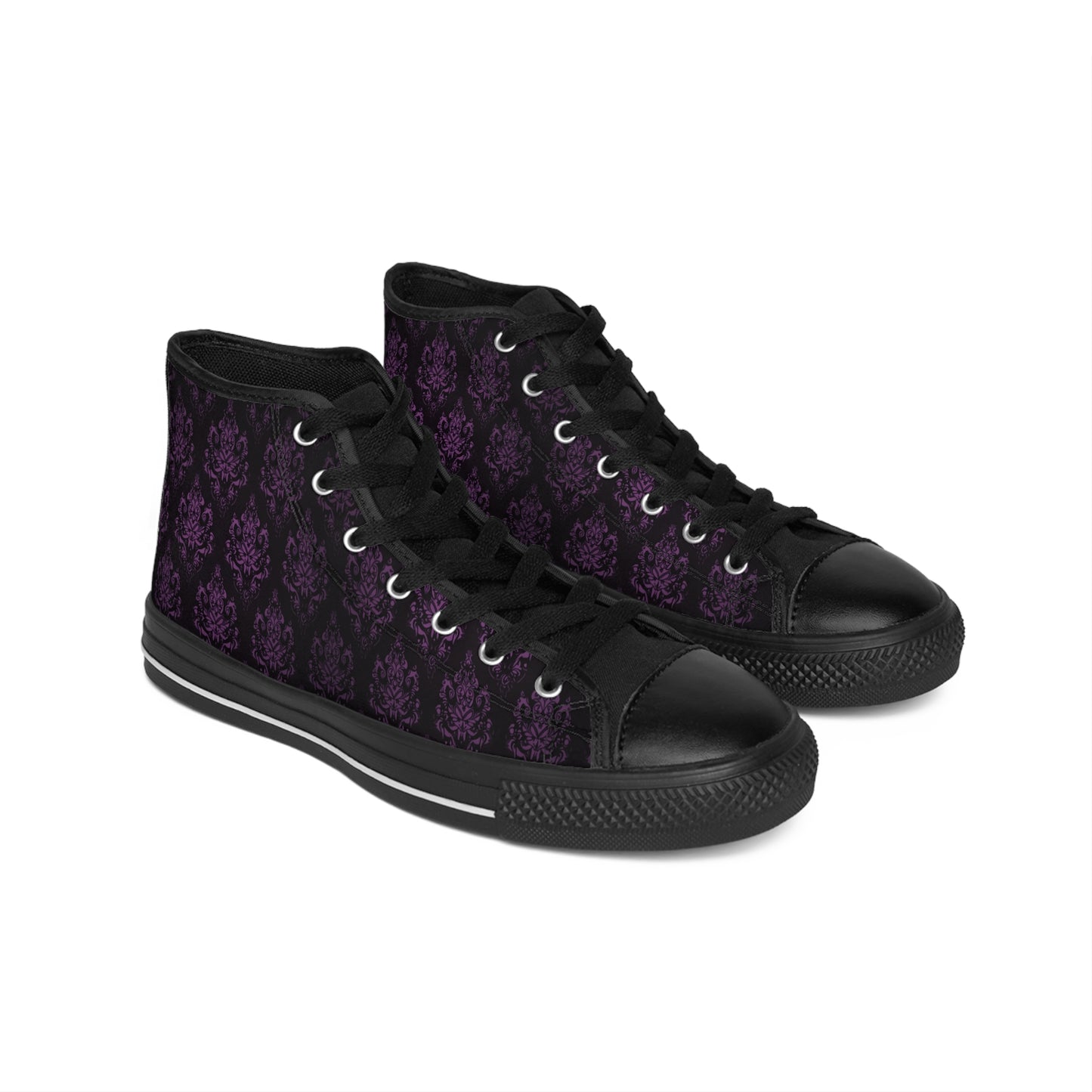 Dramatic Dark Purple Pattern Women's Classic Sneakers