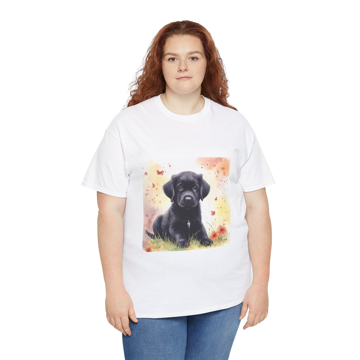 Black Lab Puppy Unisex Heavy Cotton Tee