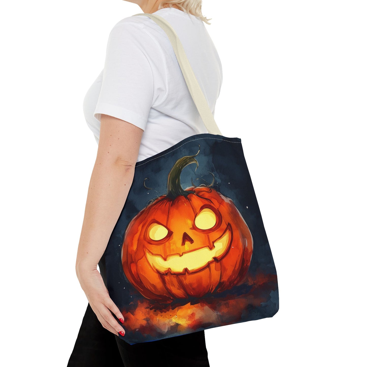 Cute Creepy Jack o Lantern Tote Bag (AOP)