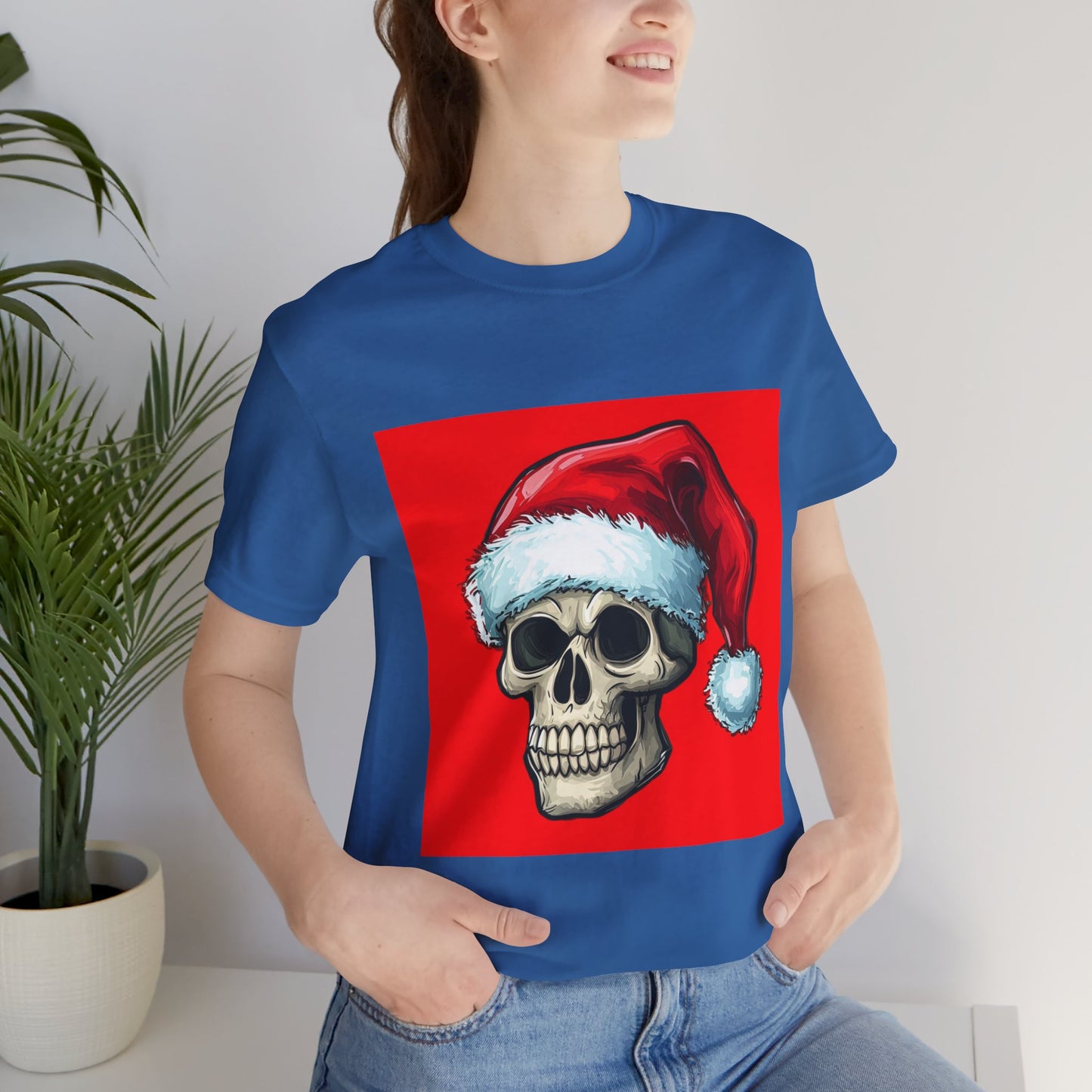 Cute Spooky Holiday Skull Unisex Jersey Tee