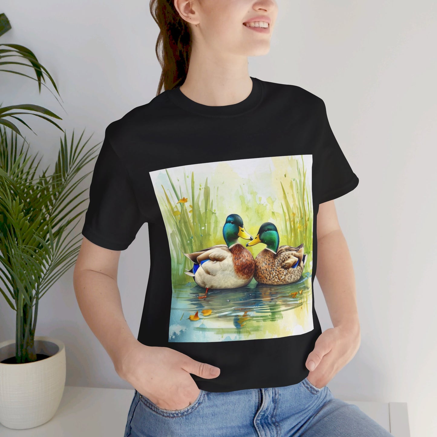 Cute Mallard Ducks Unisex Jersey Short Sleeve Tee