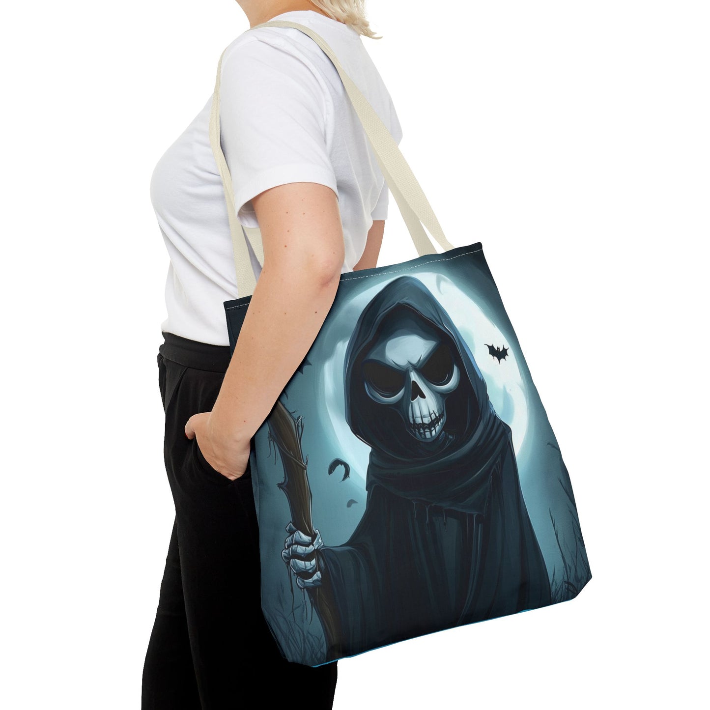 Spooky Grim Reaper Tote Bag (AOP)