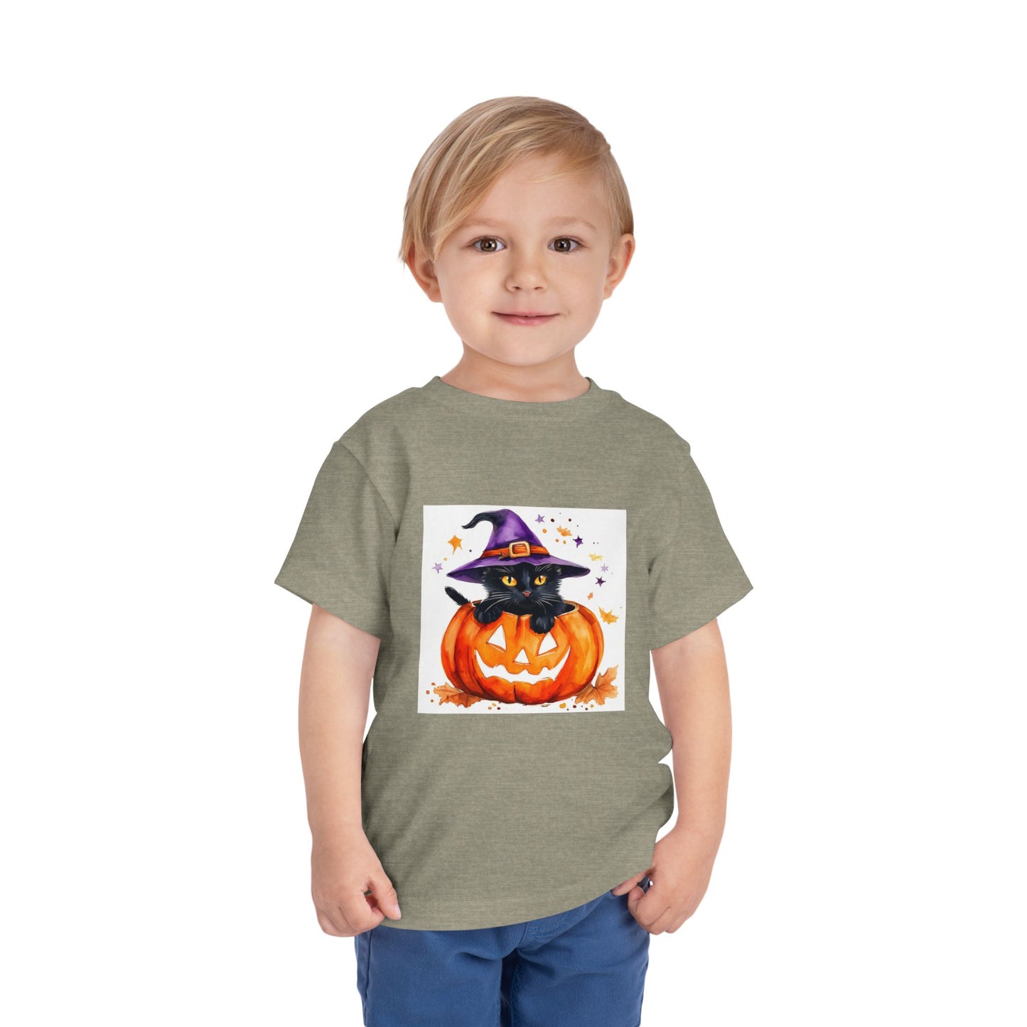 Cute Halloween Cat Toddler Short Sleeve Tee