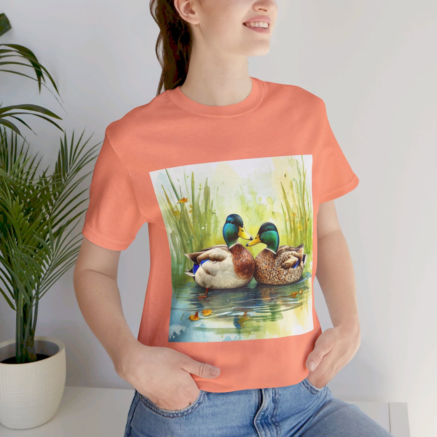 Cute Mallard Ducks Unisex Jersey Short Sleeve Tee