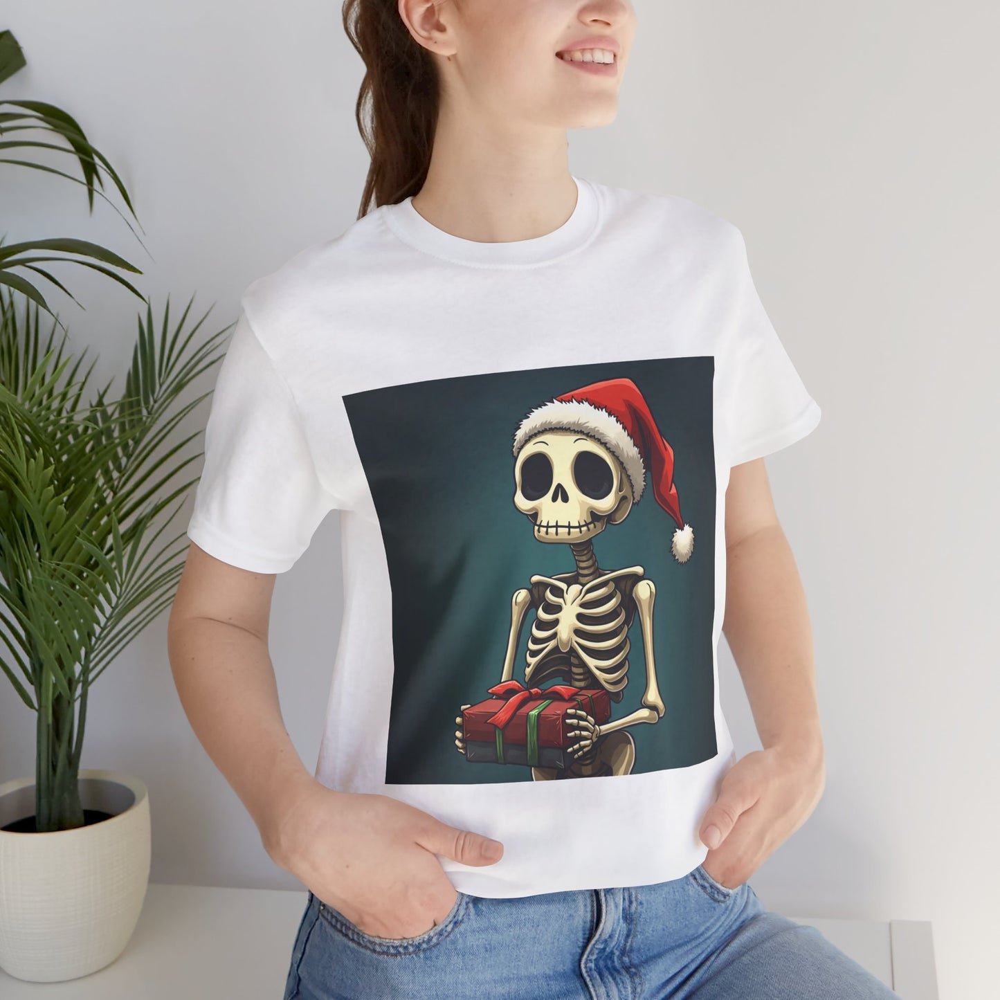 Cute Cartoon Festive Skeleton Unisex Jersey Tee