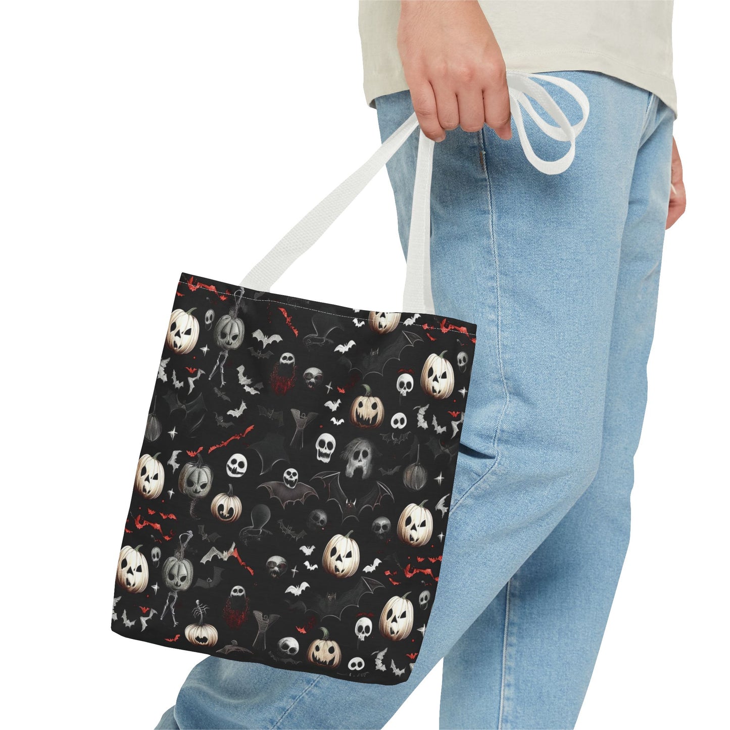 Creepy Halloween Pattern Tote Bag (AOP)