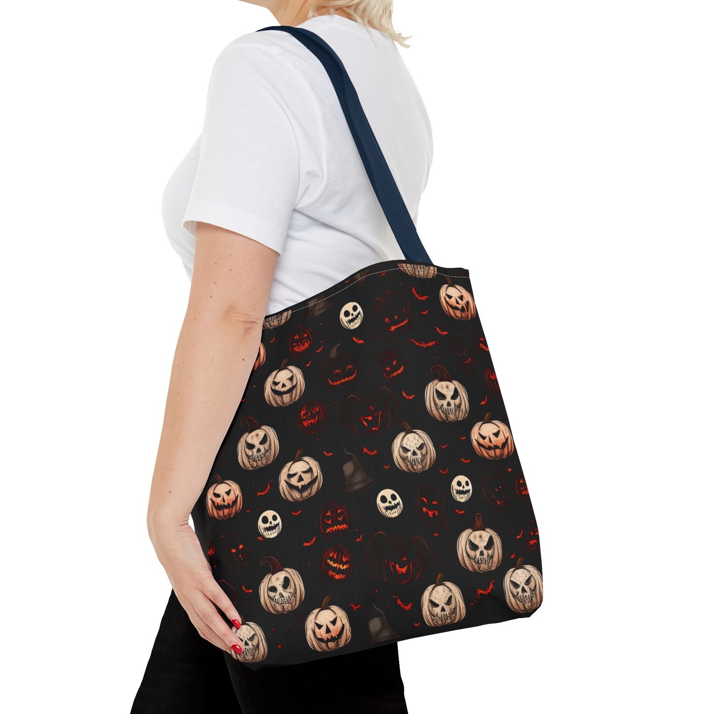 Spooky Halloween Pattern Tote Bag (AOP)