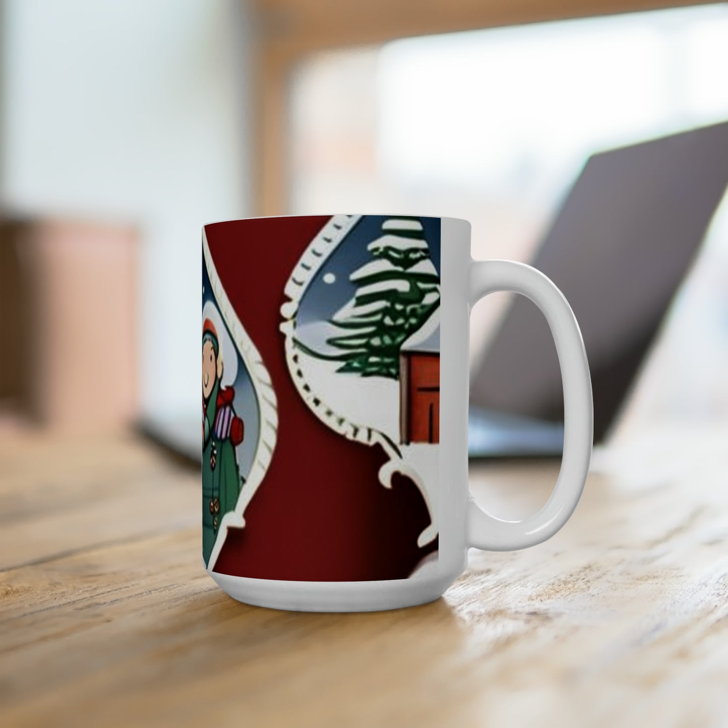 Caroling Christmas Ceramic Mug 15oz