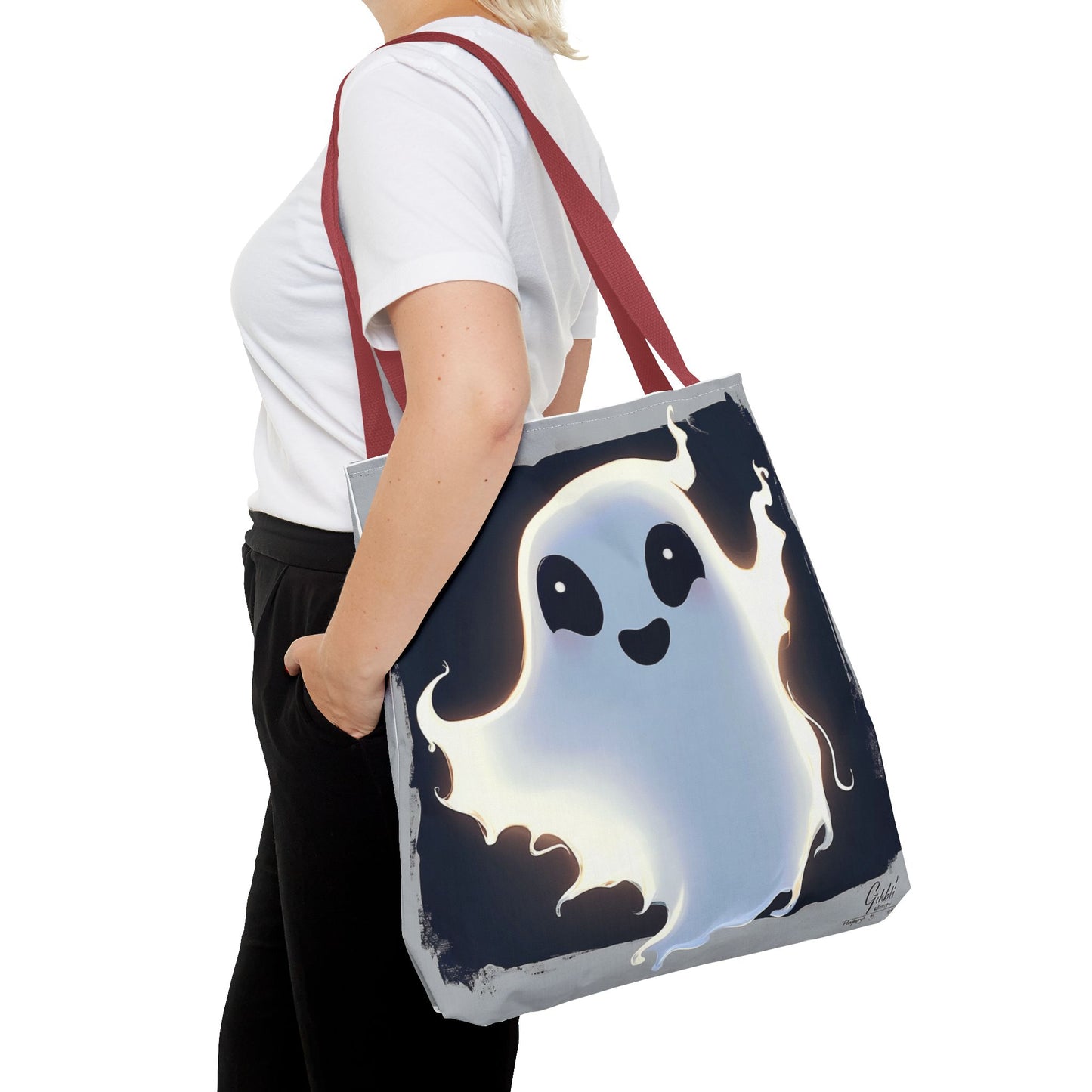 Cute Happy Ghost Tote Bag (AOP)