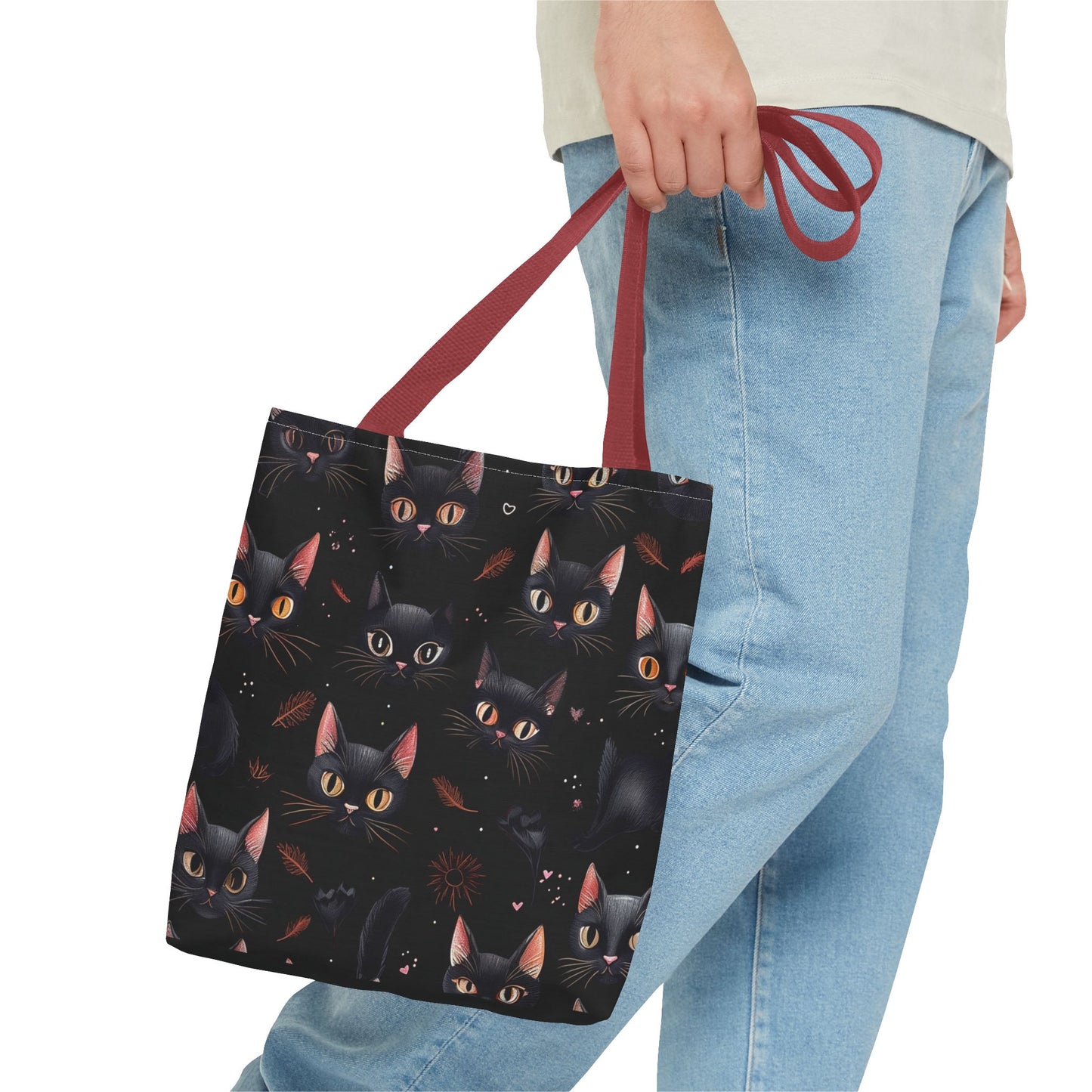 Cute Black Cat Pattern Tote Bag (AOP)