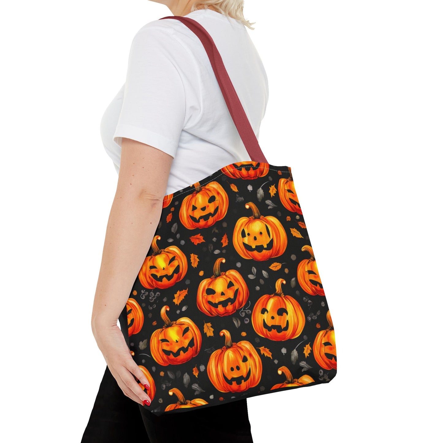 Happy Pumpkin Pattern Tote Bag (AOP)