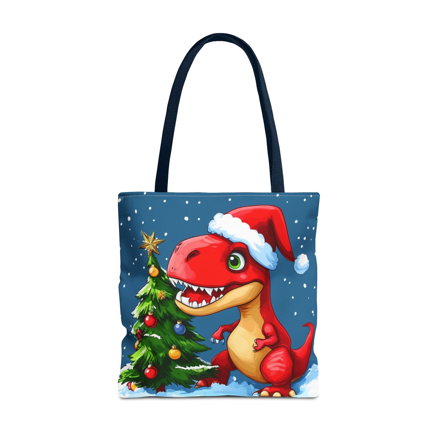 Cute Red Dino Holiday Tote Bag (AOP)