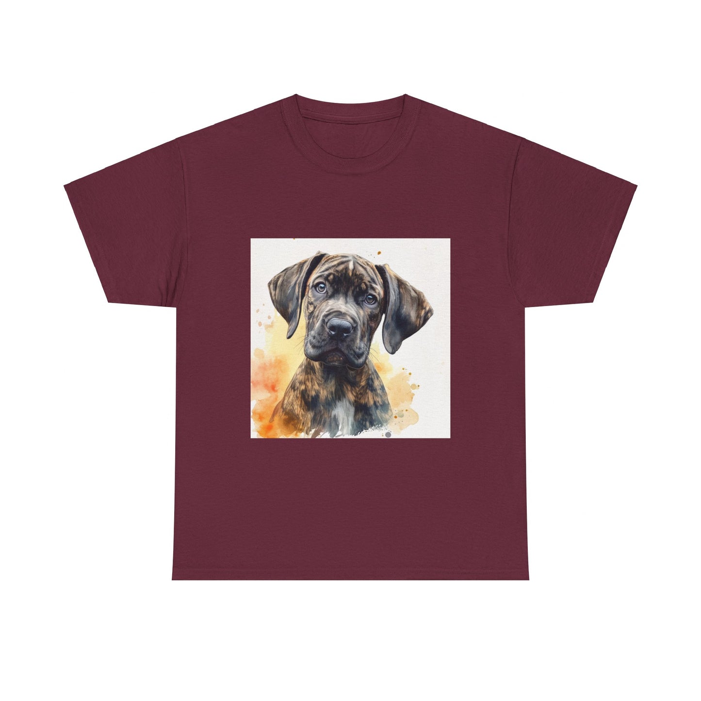 Brindle Great Dane Puppy Unisex Heavy Cotton Tee