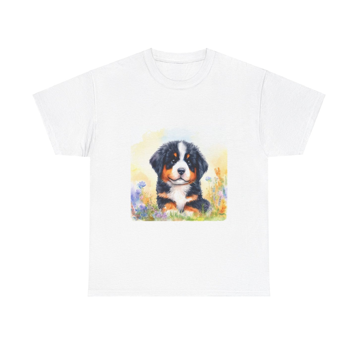 Bernese Mountain Dog Puppy Unisex Heavy Cotton Tee