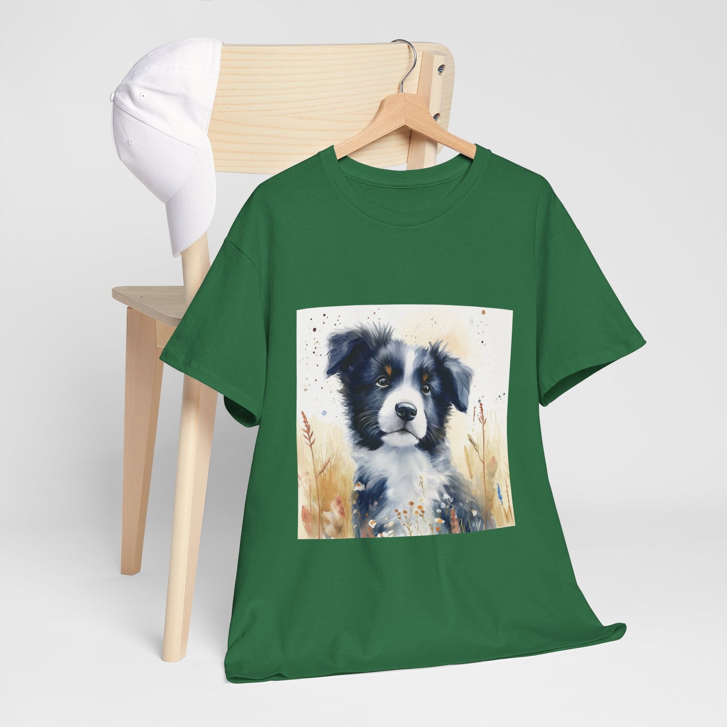 Border Collie Puppy Unisex Heavy Cotton Tee