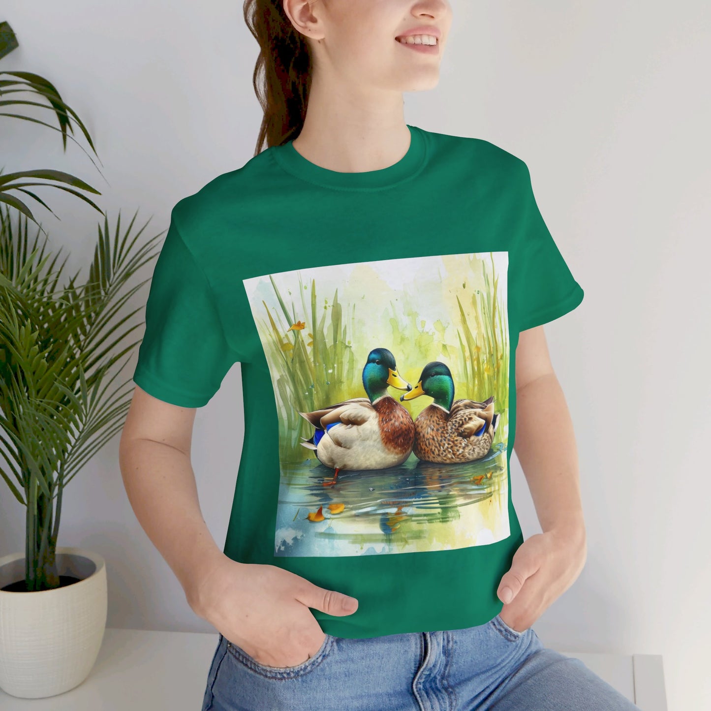 Cute Mallard Ducks Unisex Jersey Short Sleeve Tee