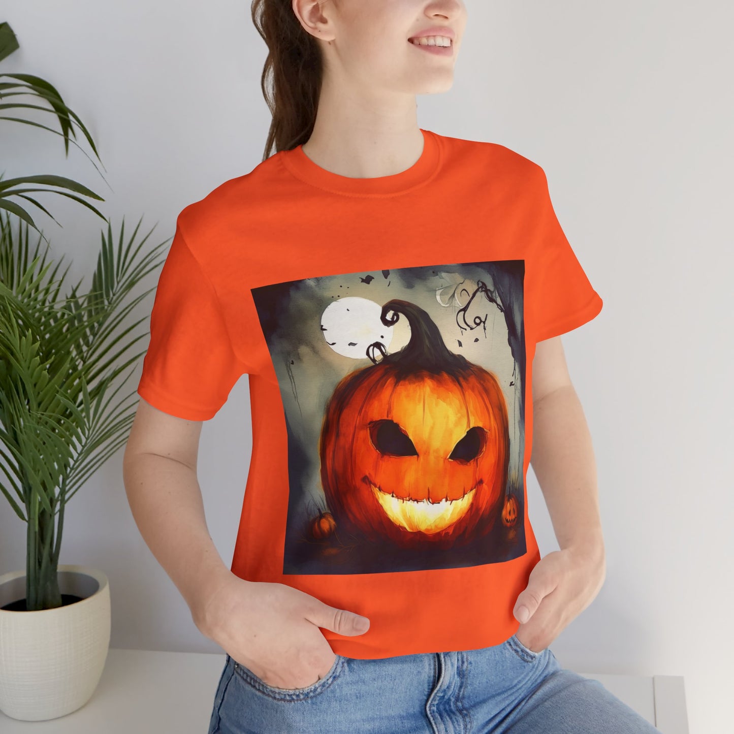 Spooky Jack o Lantern Unisex Jersey Short Sleeve Tee