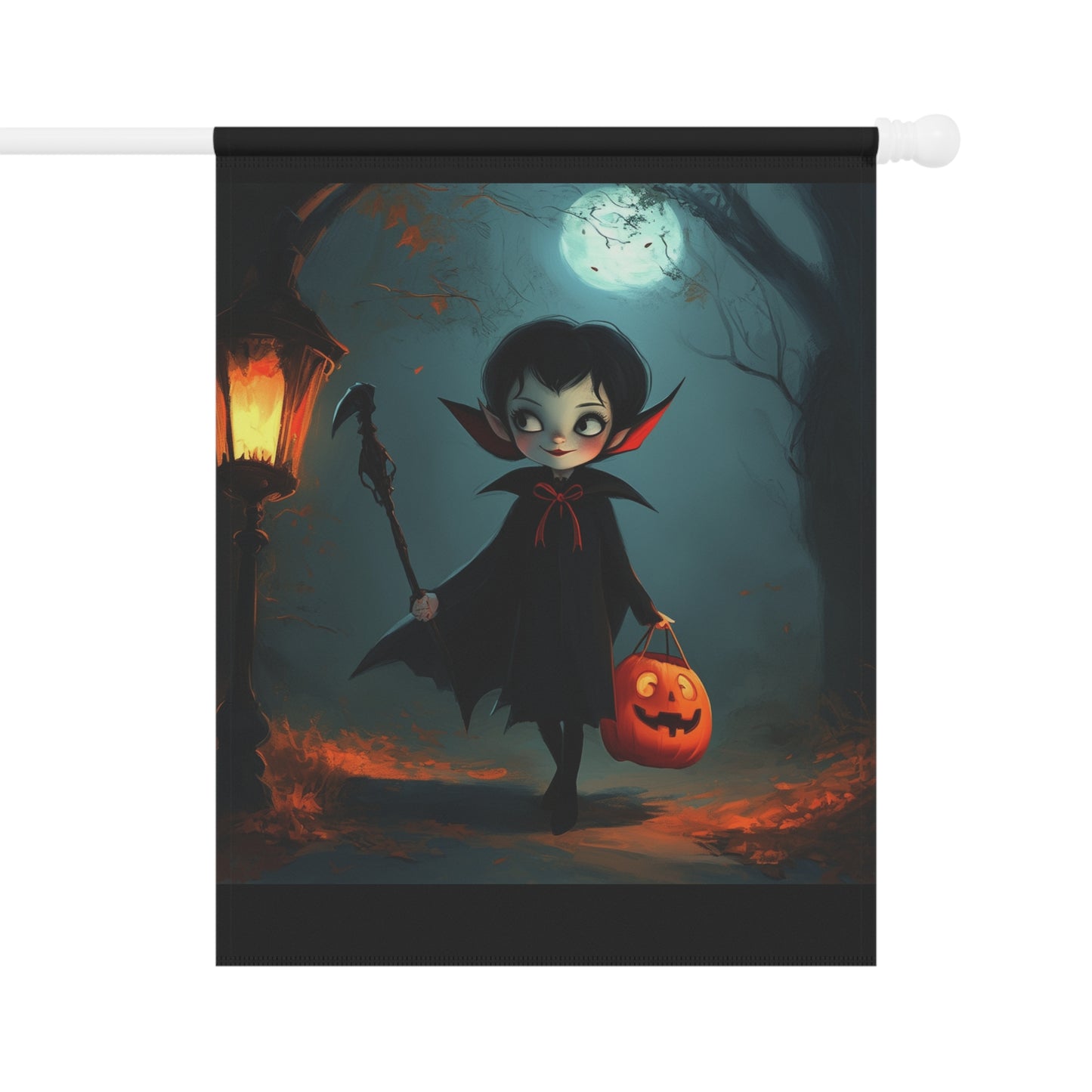 Cute Trick or Treating Vampire Garden & House Banner