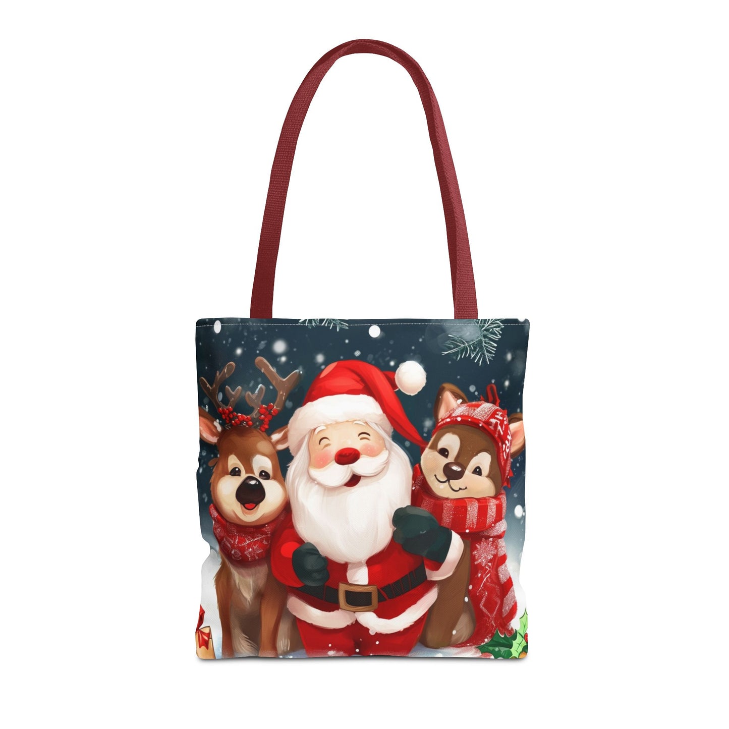 Cute Santa and Reindeer Tote Bag (AOP)