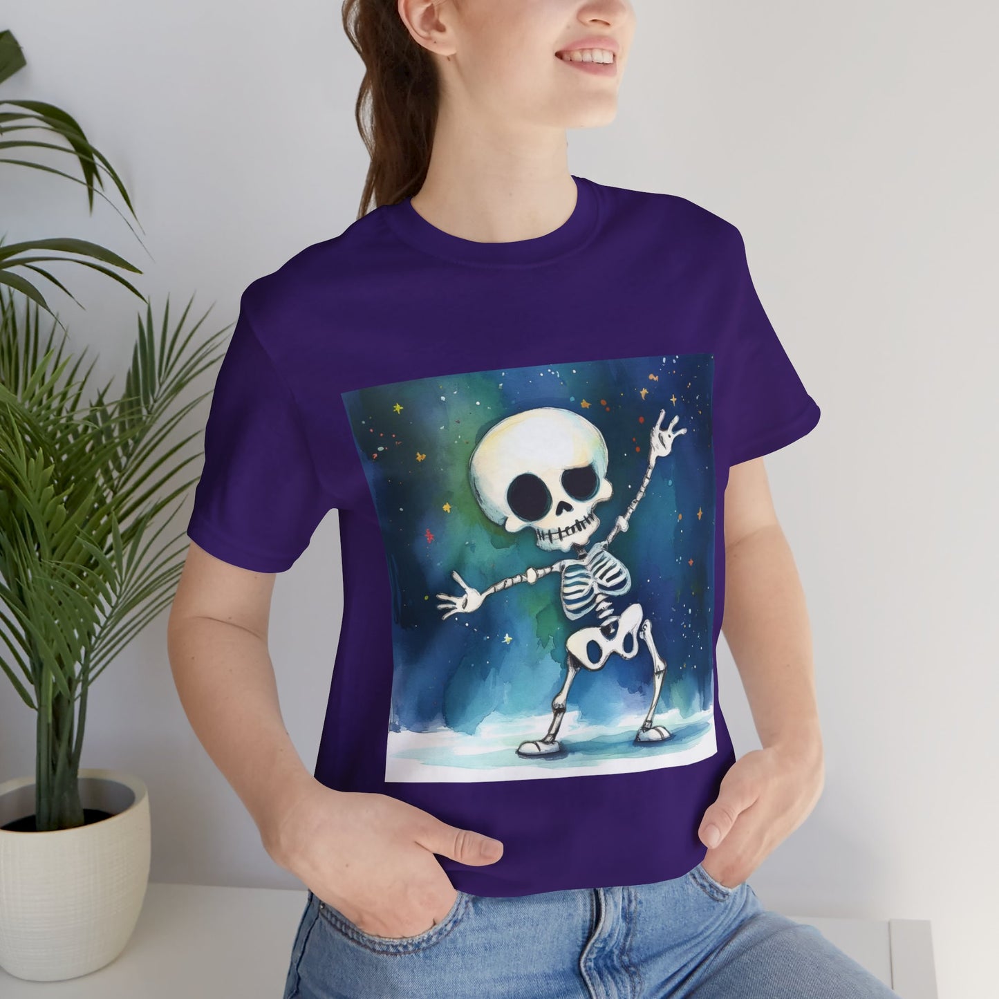 Cute Dancing Skeleton Unisex Jersey Short Sleeve Tee