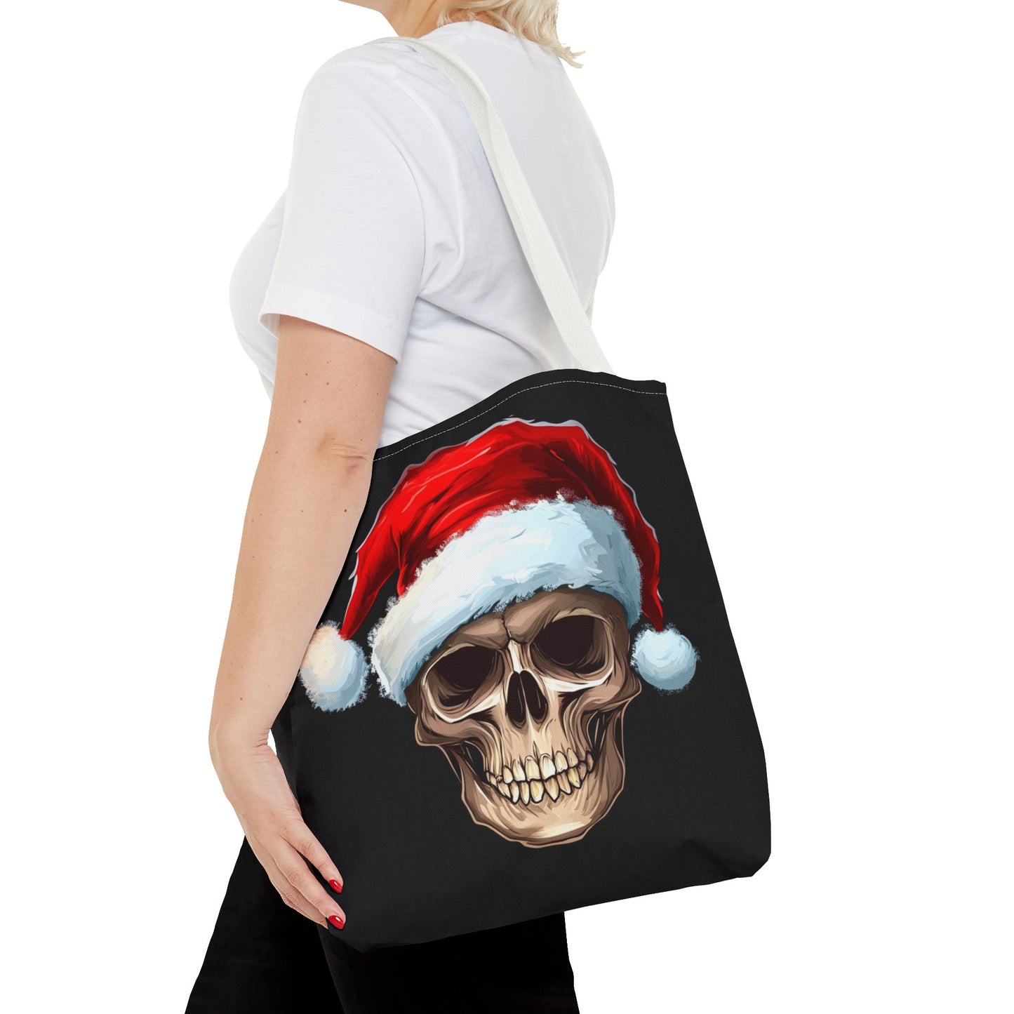 Santa Hat Skull Tote Bag (AOP)