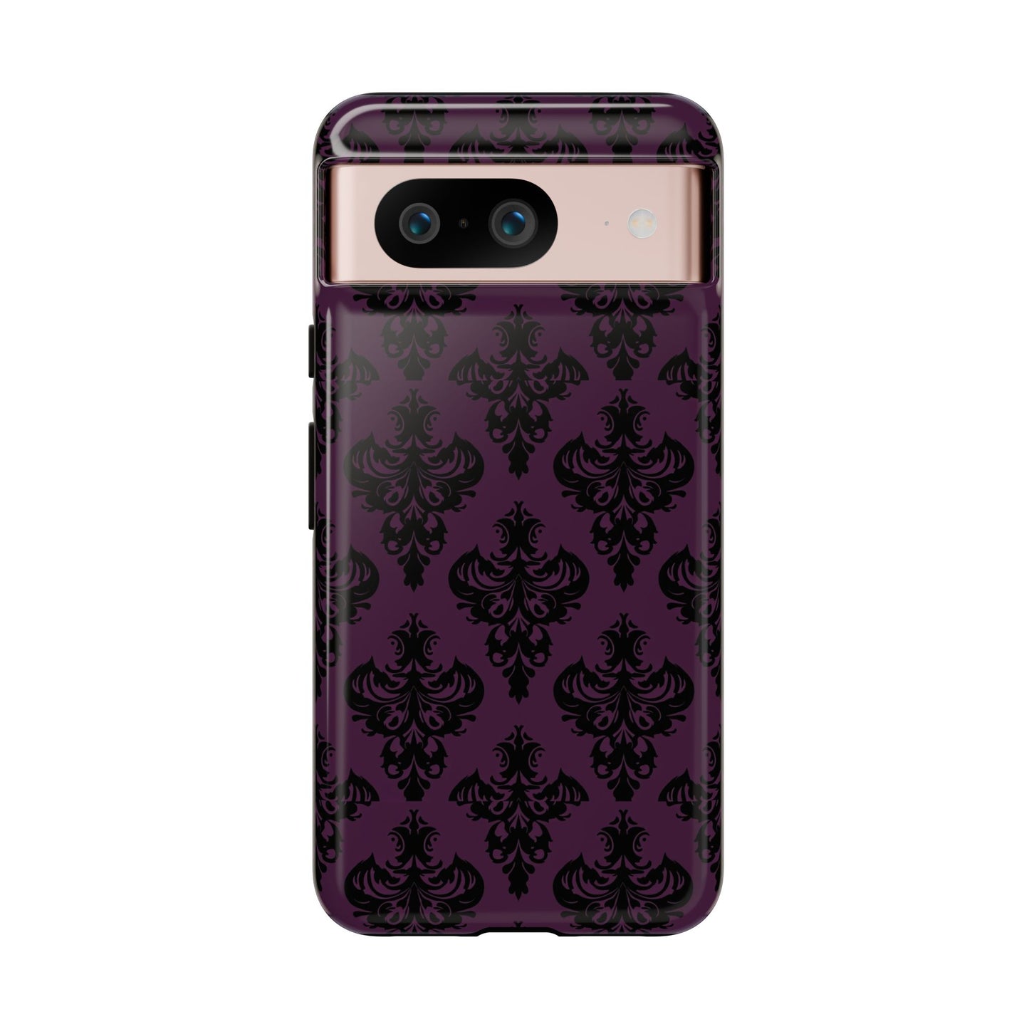 Purple and Black Victorian Damask Pattern Tough Cases