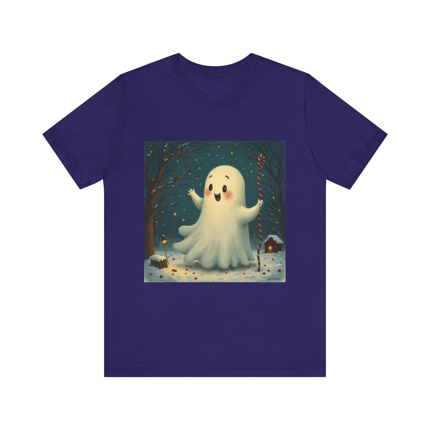 Cute Holiday Ghost Unisex Jersey Tee