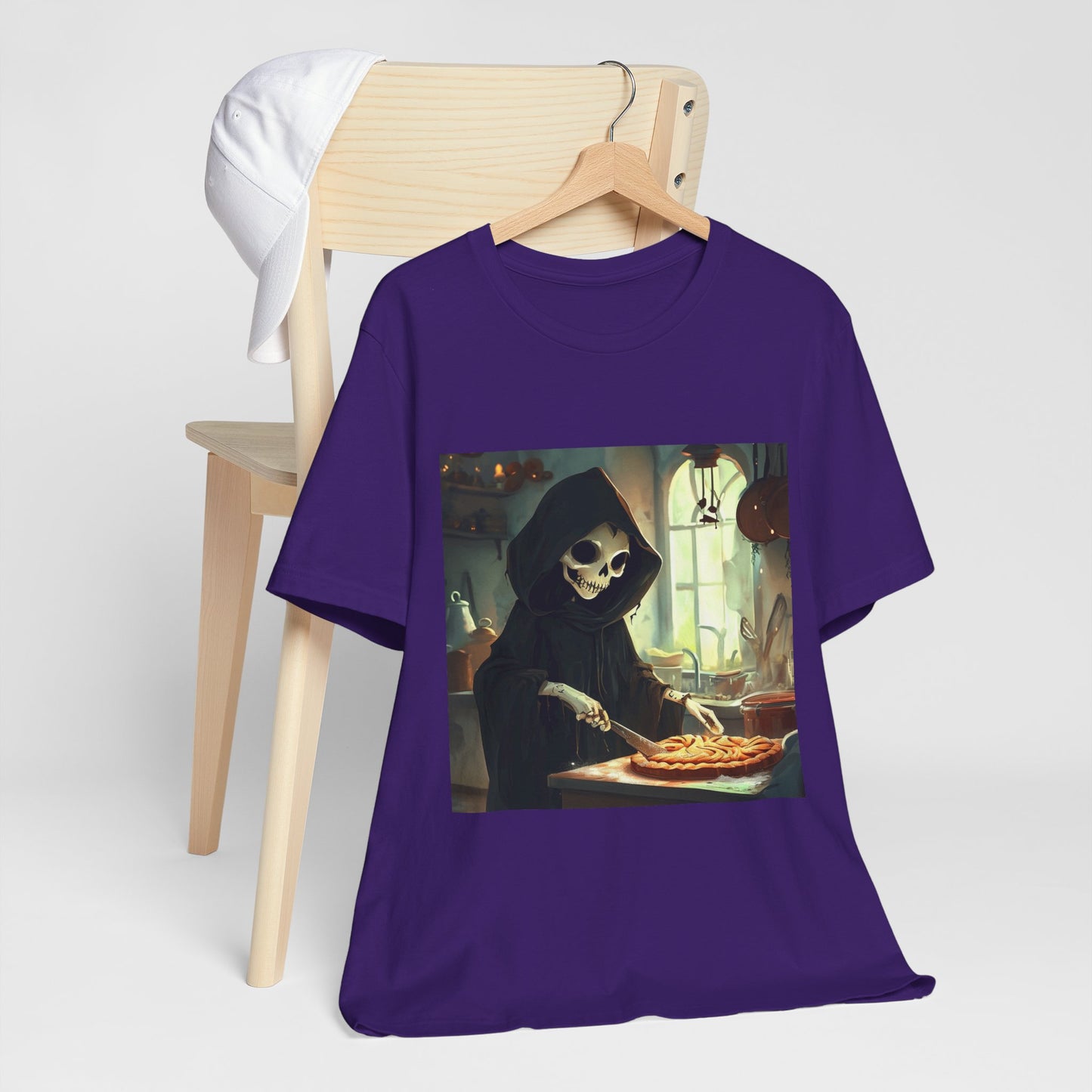 Grim Reaper Baking Pie Unisex Jersey Short Sleeve Tee