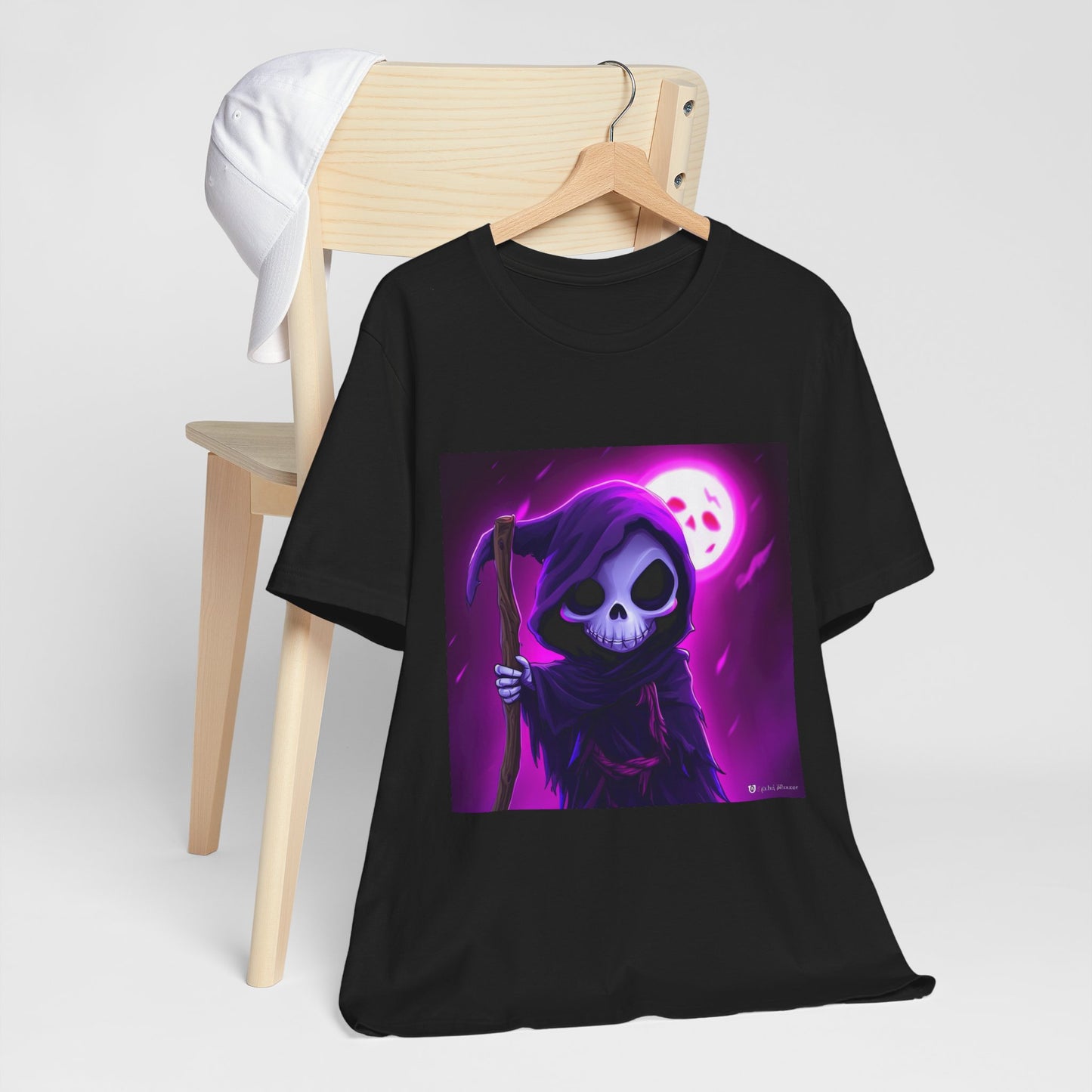 Smiling Moon Grim Reaper Unisex Jersey Short Sleeve Tee