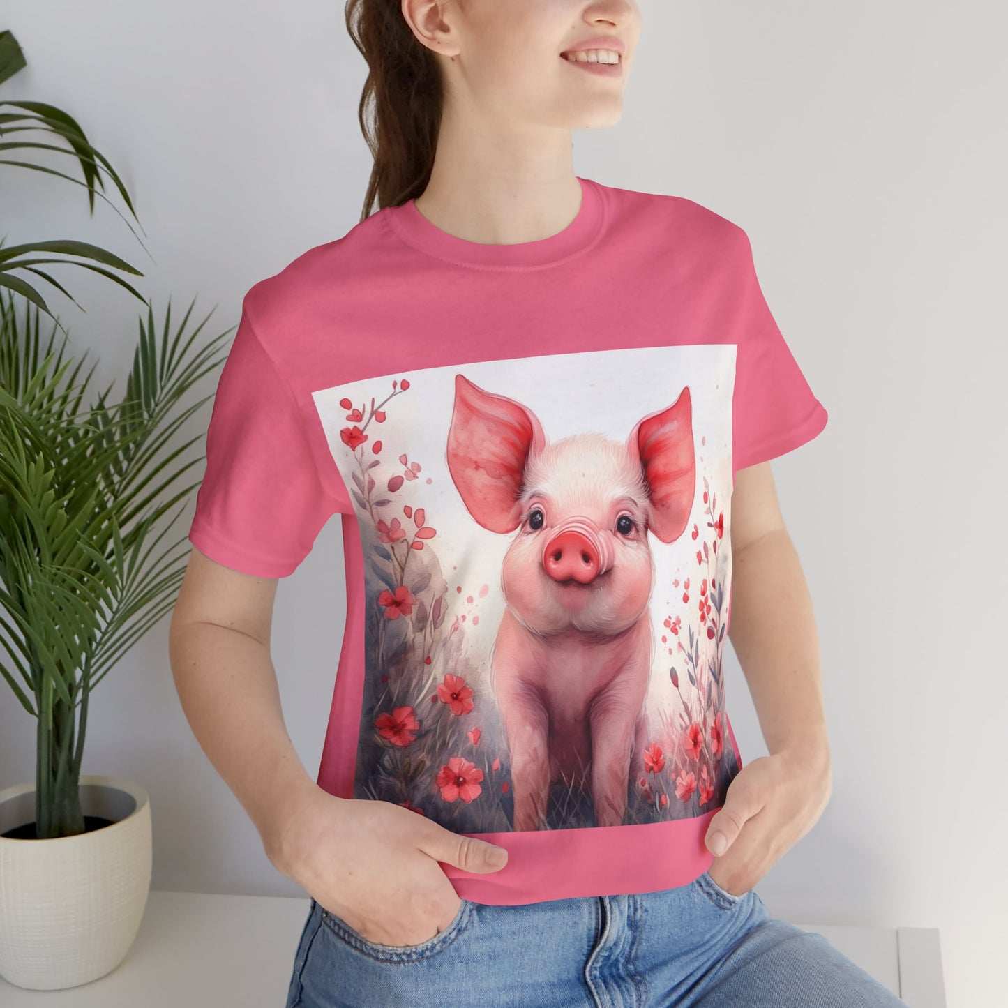 Cute Piglet Unisex Jersey Short Sleeve Tee