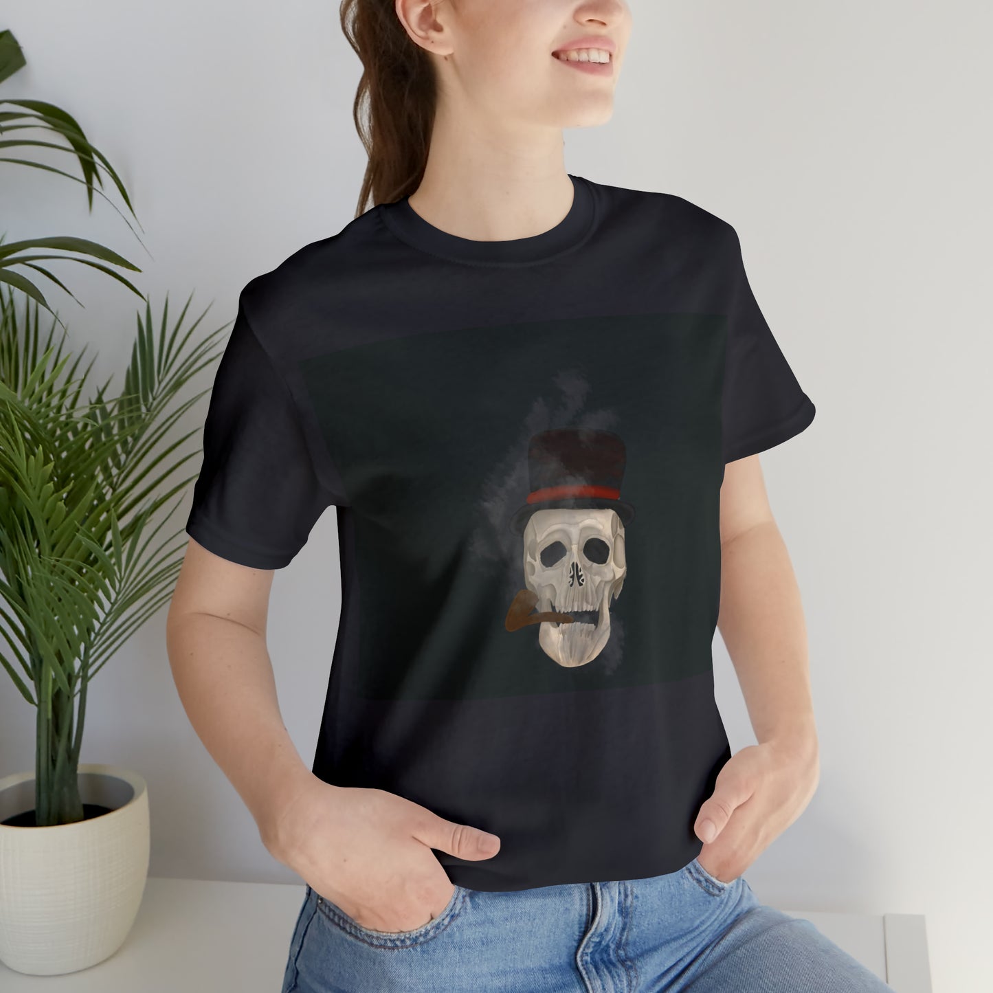 Smoking SkullUnisex Jersey Short Sleeve Tee