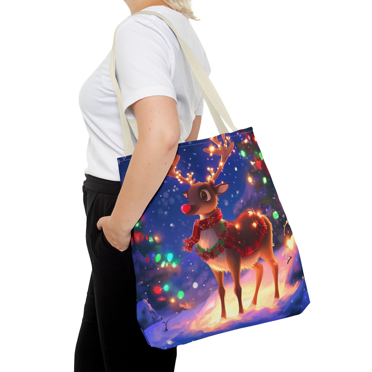 Red Nose Reindeer Tote Bag (AOP)