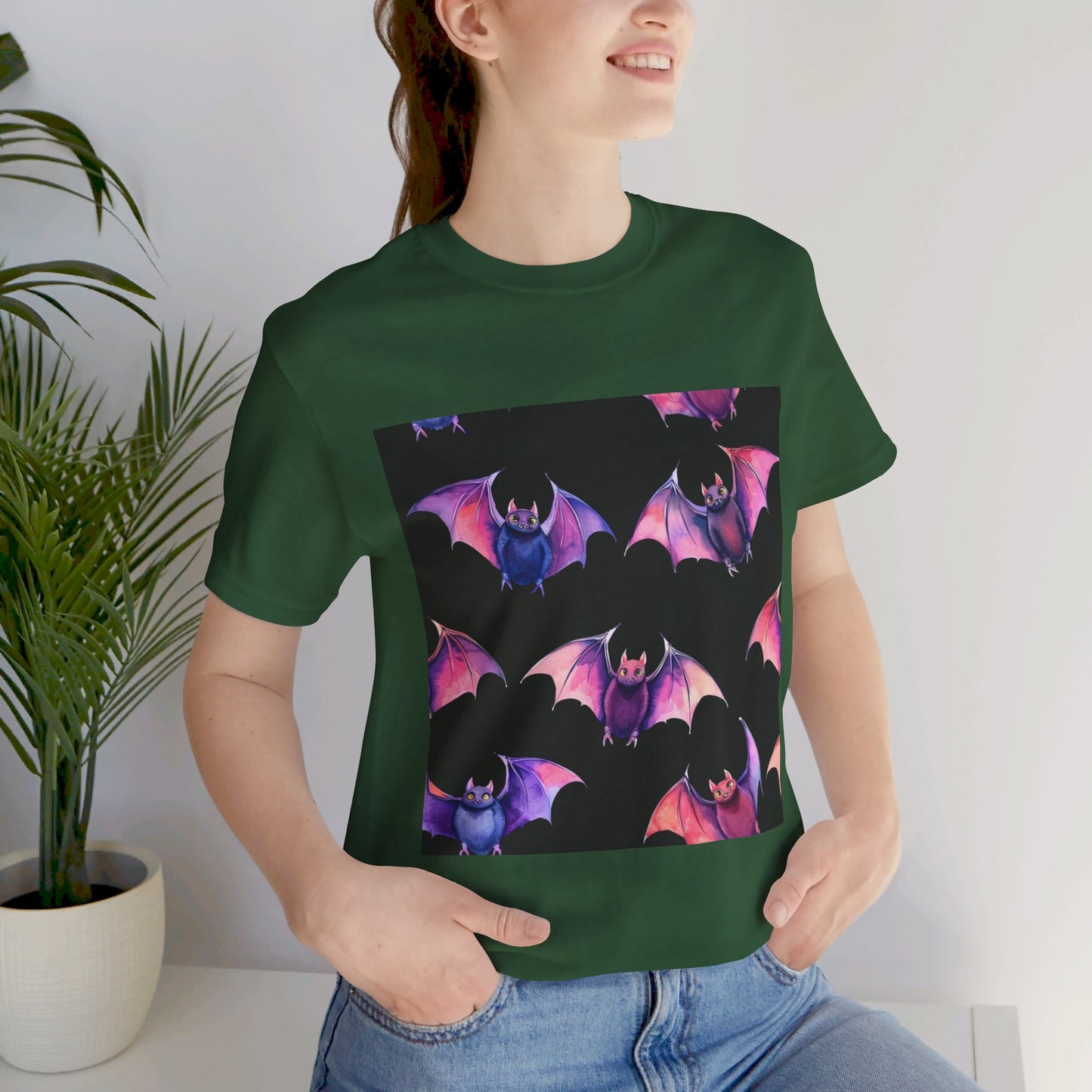 Bright Bat Pattern Unisex Jersey Short Sleeve Tee