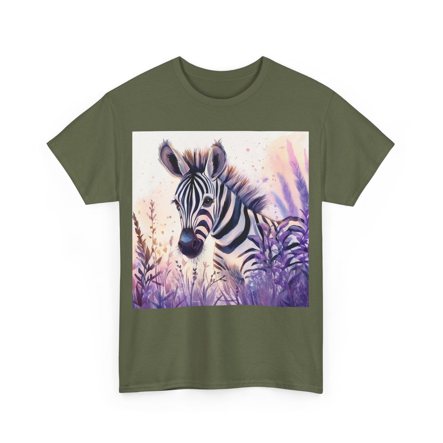 Cute Baby Zebra Unisex Heavy Cotton Tee