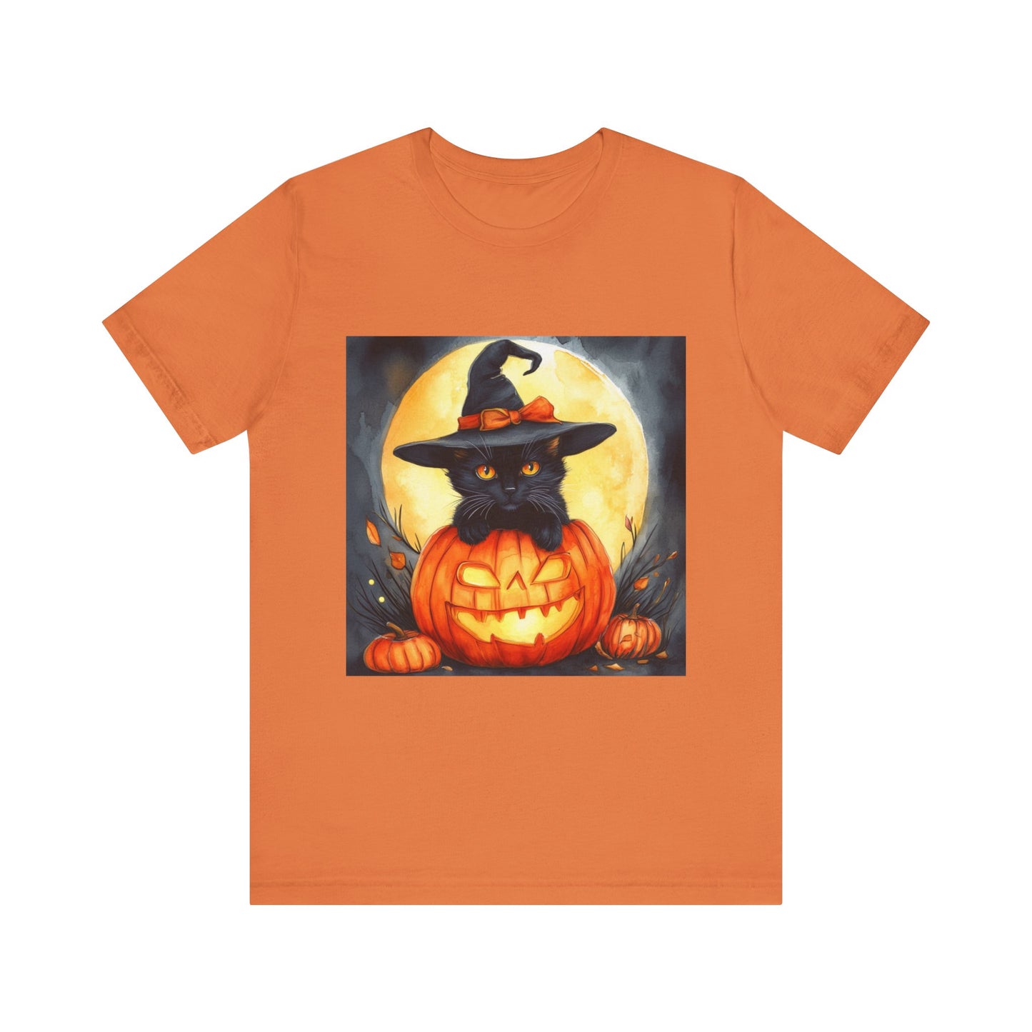 Cat inside Jack o' Lantern Unisex Jersey Short Sleeve Tee