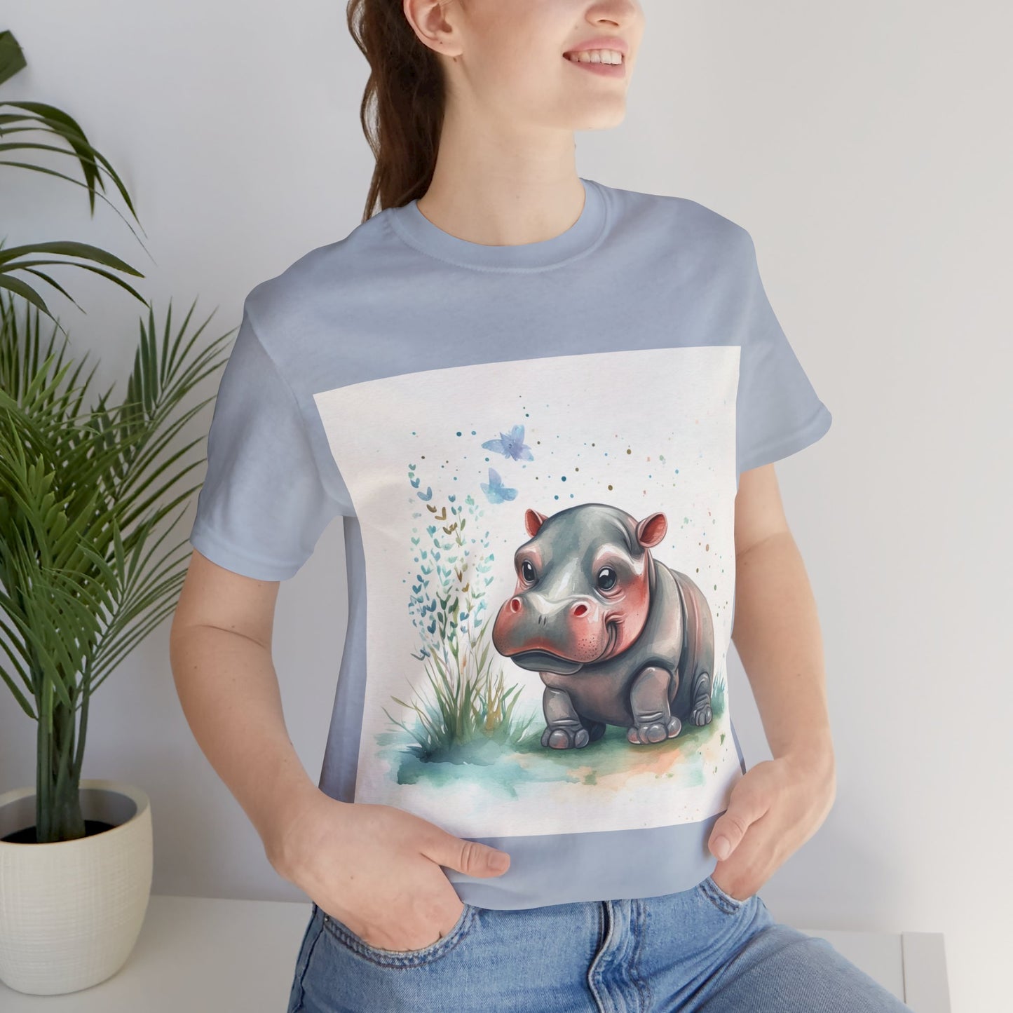 Adorable Hippo Unisex Jersey Short Sleeve Tee