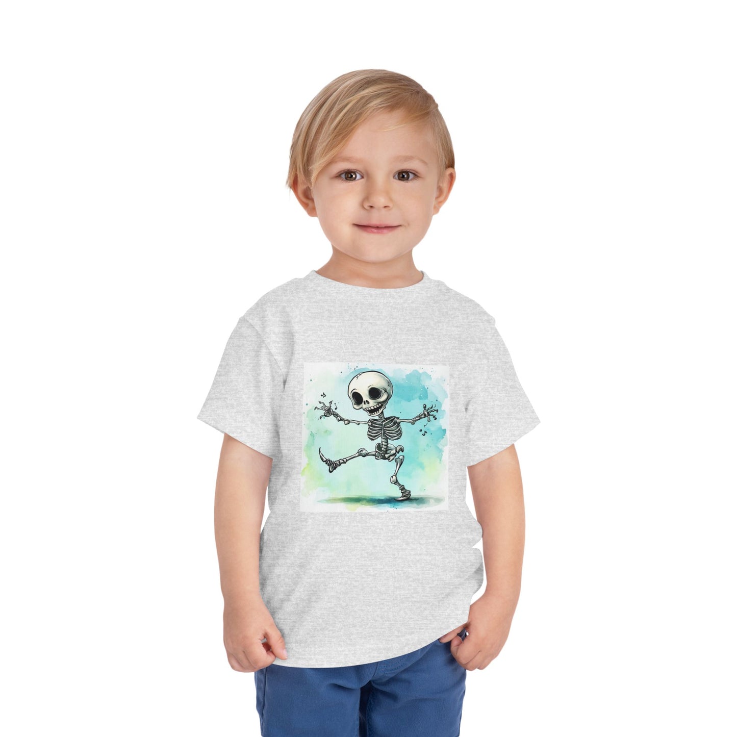 Cute Happy Skeleton Toddler Short Sleeve Tee