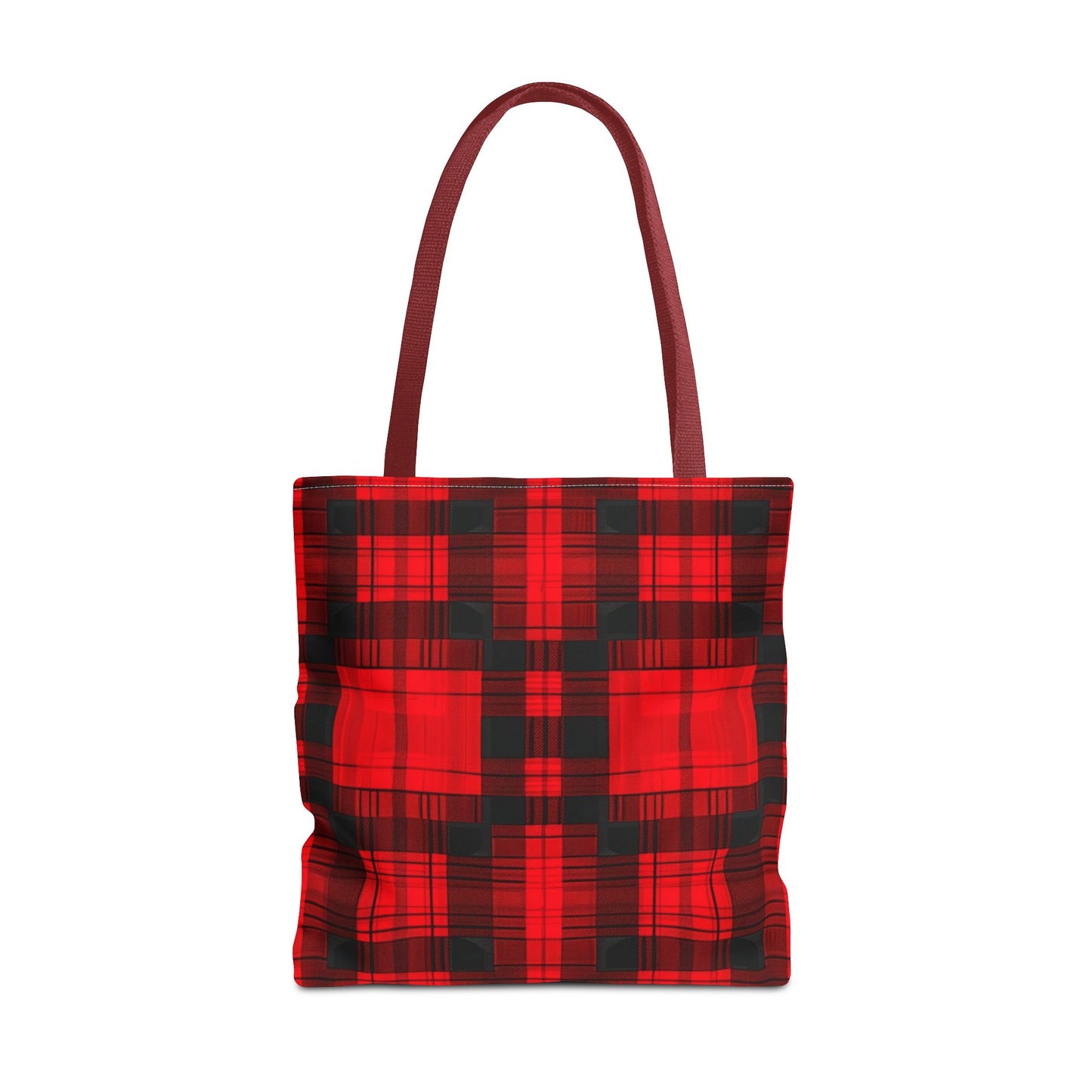 Red and Black Plaid Pattern Tote Bag (AOP)